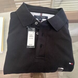 TOMMY HILFIGER MEN'S S/S POLO SHIRT~SZ XL~BLACK~NWT